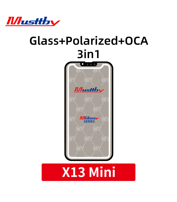 Стекло для переклейки iPhone 13 mini + OCA + Polarized film Musttby MyGlass 1:1